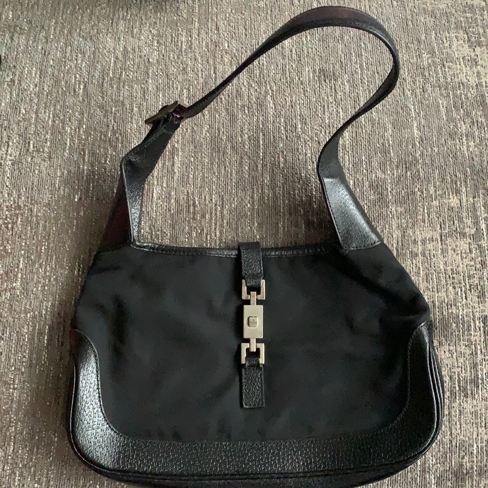 Gucci small nylon and leather purse